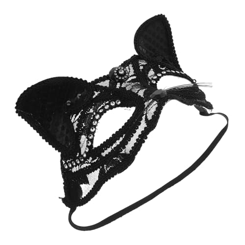 TOVINANNA Lace Fuchs Maske für Damen Halbseitige Tiermaske Spitze für Halloween Kostümpartys Maskeraden Wiederverwendbar Atmungsaktiv Vielseitiges Cosplay Zubehör von TOVINANNA