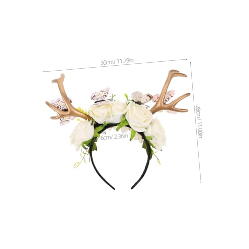 TOVINANNA Leichtes Hirschgeweih Haarband mit Schmetterlingsblumen Einzigartiger Rentier Kopfschmuck für Weihnachten Halloween Festliche Anlässe Damen Mädchen TOVINANNA Leichtes Hirschgeweih Haarband mit Schmetterlingsblumen Einzigartiger Rentier Kopfschmuck für Weihnachten Halloween Festliche Anlässe Damen Mädchen von TOVINANNA