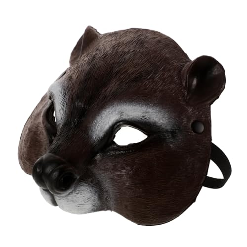TOVINANNA Lustige Eichhörnchen Maske Halbgesichtsmaske aus PU Schaum Tierkopf Kostüm Requisite für Karneval Fasching Cosplay Party Maskerade Zubehör für Männer Frauen von TOVINANNA