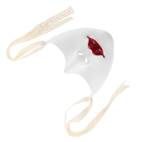 TOVINANNA Mechanische Windmaske Blankomasken Kostüm DIY Maske Theatermaske Masken Zum Basteln Halbmaske Maskenballmaske Damen Karnevalsmaske Realistische Maske Partymasken Weiß von TOVINANNA