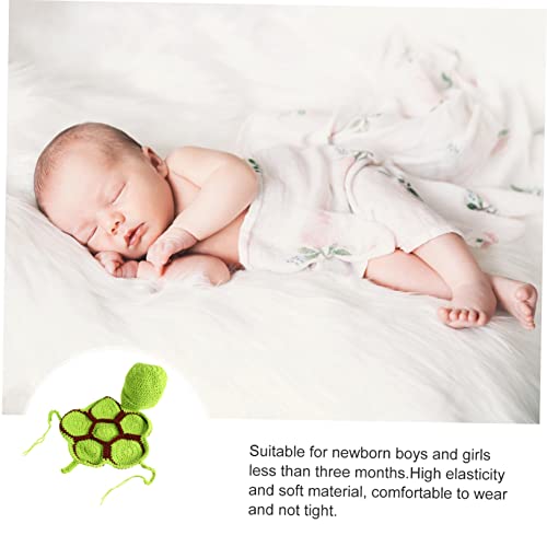 TOVINANNA Neugeborenen Kostüm Set Turtle Design Atmungsaktiv Flexibel Babyfoto Requisiten Süße Babykleidung Für Jungen Und Mädchen Unter Monaten In Hellgrün von TOVINANNA