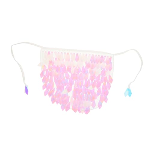 TOVINANNA Paillettenschleier Für Den Bauchtanz Zubehör Bauchtanz-outfit Vermissen Fälschung Kostüm Für Bauchtanz Bunt Halloween Tanzschleier Arabischer Gesichtsschleier Polyester Weiß von TOVINANNA
