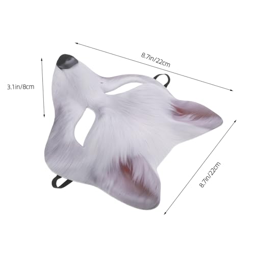 TOVINANNA Realistische Weiße Fuchsmaske Halbgesicht Cosplay Tiermaske für Halloween Karneval Maskerade Party Dekoration für Erwachsene von TOVINANNA