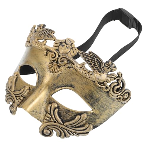 TOVINANNA Römische Maske für Herren Kostümmaske Kunststoff für Halloween Maskenbälle Themenpartys Detaillierte Handwerkskunst Komfortable Vintage Goldene von TOVINANNA
