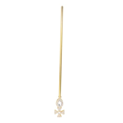 TOVINANNA Scepter Cosplay Requisite für Halloween Glitzernde Kreuzzauberstab Kostüm Requisite für Königliche Auftritte und Themenpartys Gold von TOVINANNA