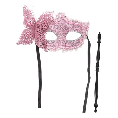 TOVINANNA Schmetterlingsmaske mit Haltestab für Damen Maske für Halloween Karneval Maskenbälle Komfortabel Kostümpartys von TOVINANNA