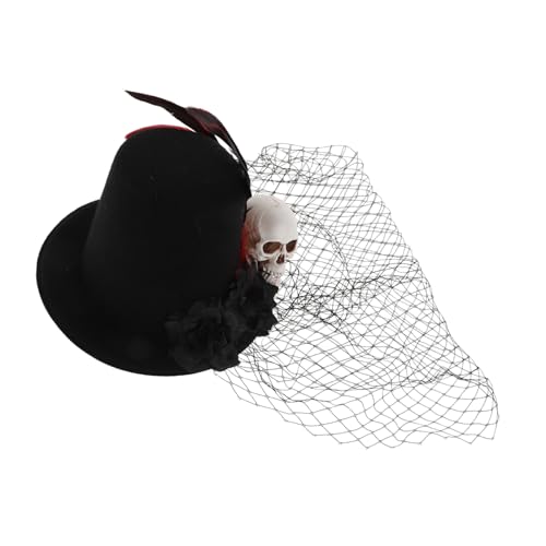 TOVINANNA Schwarzer Schleier Haarclip mit Rosen und Federdekor für Cocktail und Teepartys Kostüm Accessoire für Erwachsene von TOVINANNA