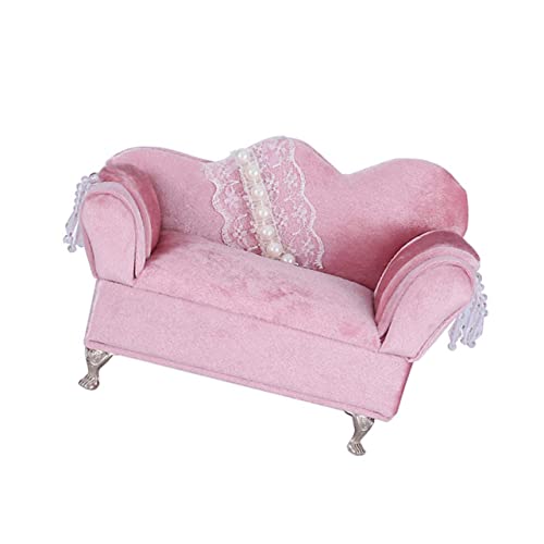 TOVINANNA Sofa Schmuckbox im Perlenspitzen Design Schmuckaufbewahrung für Ringe Ohrringe und Hochwertige Deformierungsresistente Lint Materialien Elegantes Möbelstück für Zuhause für zu von TOVINANNA