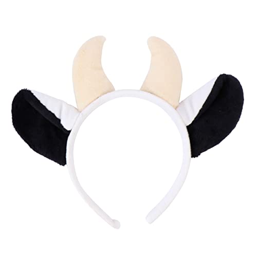 TOVINANNA Stirnband Mit Schwarzen Und Weißen Kuhohren Lustiges Tierkopfband Für Halloween Kostümpartys Und Kreative Outfits Einzigartige Mode Haaraccessoires Für Damen Und von TOVINANNA