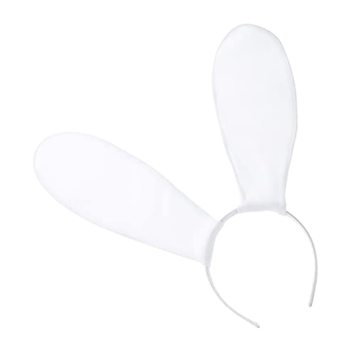 TOVINANNA Stirnband bunny ears bunny ohren tragegurte orgie hairband rosa Stirnbänder süßes Haarband mit Hasenohren Hasenhaarband Kopfschmuck aus Hasenohren Osterkopfschmuck Stoff Weiß von TOVINANNA