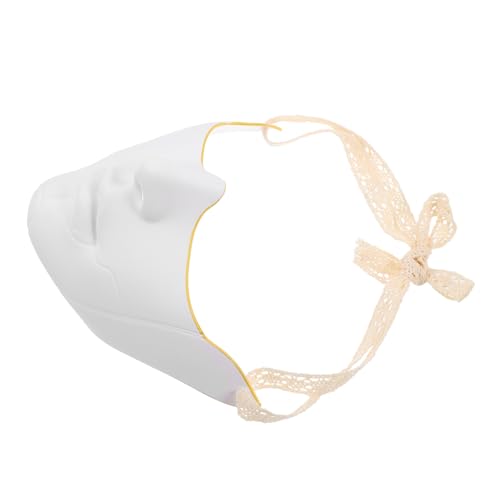 TOVINANNA Untere Gesichtsmaske Halloween Maske Kostümmaske Halbmaske Halloween Halbgesichtsmaske Gruselmasken Für Erwachsene Cosplay Maske Weißer Kunststoff von TOVINANNA