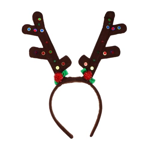 TOVINANNA Weihnachtliches Hirschgeweih Haarreif Cosplay Stirnband für Erwachsene Langlebiges Stoffgewebe Bequem Festlicher Kopfschmuck für Karneval Mottoparty Winterfeiern von TOVINANNA