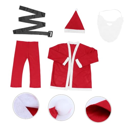 TOVINANNA Weihnachtsmann Kostüm Herren Cosplay aus Weichem Vliesstoff Warmes Santa Claus Outfit für Weihnachtsfeier Themenparty Halloween und Maskenball Geeignet von TOVINANNA
