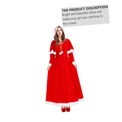 TOVINANNA Weihnachtsmann Kostüm Langes Kleid mit Schal Festliche Santa Claus Kleidung für Weihnachtsfeier Karneval Cosplay Erwachsene von TOVINANNA