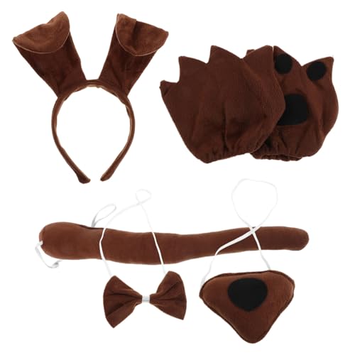 TOVINANNA Welches Kinderkostüm mit Hundemotiv Teiliges Accessoire mit Weichem Stirnband Schleife Handschuhen und Nasenapplikation Atmungsaktiv für Karneval Cosplay und Fotorequisiten von TOVINANNA