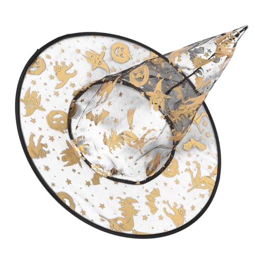 TOVINANNA Witch Hat Transparent Universeller Hexenhut für Damen Herren Halloween Kostüm Accessoire Leicht für Kostümpartys Feiern von TOVINANNA