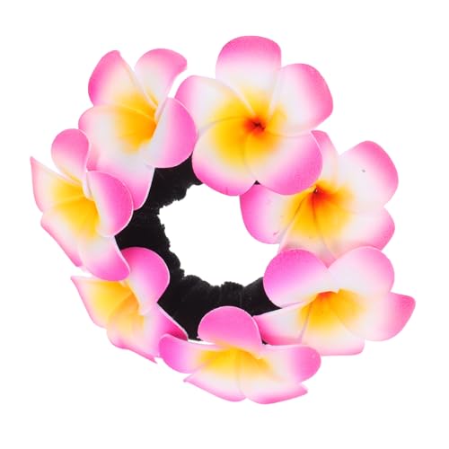 TOVINANNA hawaiianische Haaraccessoires hawaiianische Partyartikel Obst-Party-Kopfhörer Hawaii-Haar-Accessoires tropische Accessoires Kopf Blumen Hawaiianische Blumenstirnband Schaum Rosa von TOVINANNA
