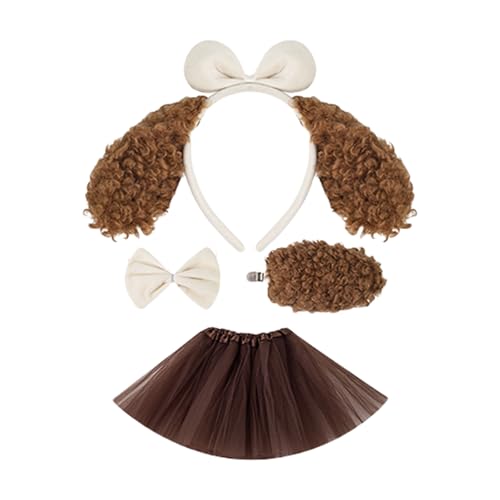 TOWARDSNAN 1/3/4 Stück Kinder Hunde Kostüme Set Kostüm Kostüm Kits Accessoires Für Weihnachten Halloween Cosplay Party von TOWARDSNAN