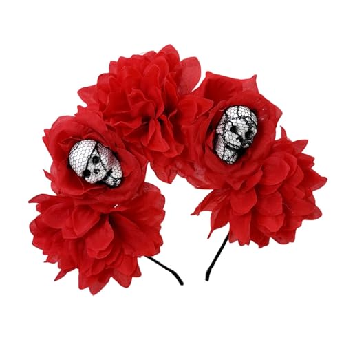 TOWARDSNAN Des Deads Stirnband Halloween Cincos Des Mayoes Party Kostüm Rose Blumenkronen Mexikaner Kopfstück Für Frauen Mädchen von TOWARDSNAN