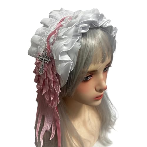 TOWARDSNAN Gothic Hair Accessoire Mit Weicher Spitze Und Metallkreuzen Dekoration Gothisches Spitzenhaarband Für Punkstile Kopfstücke TOWARDSNAN Gothic Hair Accessoire Mit Weicher Spitze Und Metallkreuzen Dekoration Gothisches Spitzenhaarband Für Punkstile Kopfstücke von TOWARDSNAN