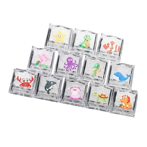 TOWARDSNAN Interaktive Cartoon Muster Badeiswürfel Mit Wasser Aktiviertes Licht Familienfreundlicher Badewanne Für Spaß 12 Prozent von TOWARDSNAN