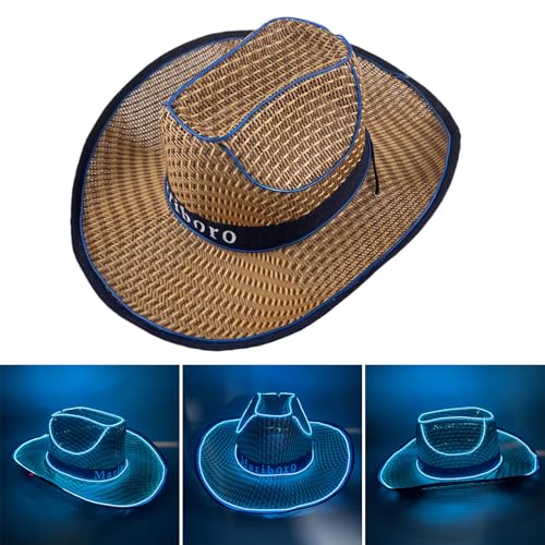 TOWARDSNAN Led Strohhut Für Männer Männer Blitzer Club Western Unisex Kostümhut Halloween Party TOWARDSNAN Led Strohhut Für Männer Männer Blitzer Club Western Unisex Kostümhut Halloween Party von TOWARDSNAN
