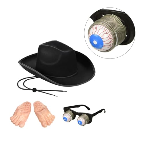 TOWARDSNAN Lustige Cowboy Hüte Brille Set Für Frauen Musikfestival Dress Up Kostüm Set Maskerades Partyversorgungskleidung TOWARDSNAN Lustige Cowboy Hüte Brille Set Für Frauen Musikfestival Dress Up Kostüm Set Maskerades Partyversorgungskleidung von TOWARDSNAN