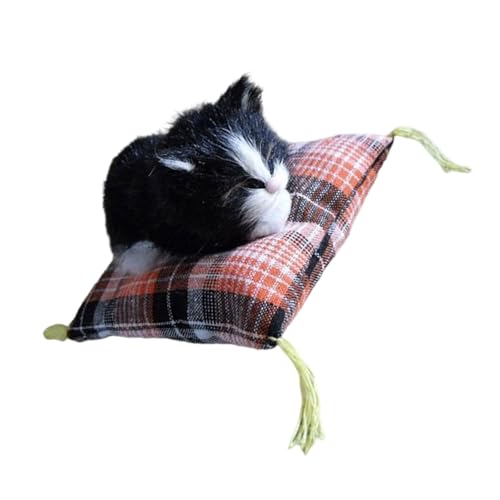 TOWARDSNAN Simulation Tiermodell Gefüllte Schlafkatzen Plüsch Pelzkätzchen Ornament Auf Kissenmatte Für Kinder Erwachsene Anwesend TOWARDSNAN Simulation Tiermodell Gefüllte Schlafkatzen Plüsch Pelzkätzchen Ornament Auf Kissenmatte Für Kinder Erwachsene Anwesend von TOWARDSNAN