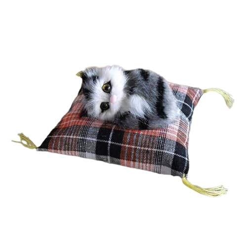 TOWARDSNAN Simulation Tiermodell Gefüllte Schlafkatzen Plüsch Pelzkätzchen Ornament Auf Kissenmatte Für Kinder Erwachsene Anwesend TOWARDSNAN Simulation Tiermodell Gefüllte Schlafkatzen Plüsch Pelzkätzchen Ornament Auf Kissenmatte Für Kinder Erwachsene Anwesend von TOWARDSNAN