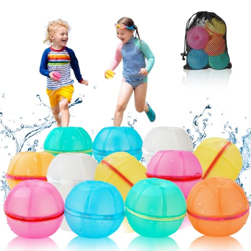Wasserbomben Wiederverwendbar 12 Stück, Wasserball Wasserspielzeug Kinder Outdoor, Wasserbomben Luftballons Selbstschließend für Kinder Erwachsene Wasserpark Wasserbomben Wiederverwendbar 12 Stück, Wasserball Wasserspielzeug Kinder Outdoor, Wasserbomben Luftballons Selbstschließend für Kinder Erwachsene Wasserpark von TOWINGO
