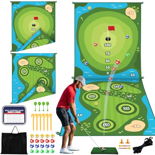 TOY Life Golf Chipping Game, doppelseitige klebrige Golf Pro Battle Matte mit 20 klebrigen Bällen & 4 Darts, Hinterhof-Chipping Spiele für Erwachsene Kinder Outdoor & Indoor TOY Life Golf Chipping Game, doppelseitige klebrige Golf Pro Battle Matte mit 20 klebrigen Bällen & 4 Darts, Hinterhof-Chipping Spiele für Erwachsene Kinder Outdoor & Indoor von TOY Life