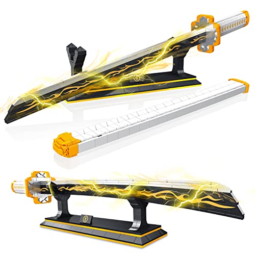 Agatsuma Zenitsu für Demon Slayer Schwert Gebäude - Kompatibel mit Lego Sets für Erwachsene, Katana mit Scheide und Ständer, Geschenk für Anime-Fans (956 Stück) von TOY PLAYER
