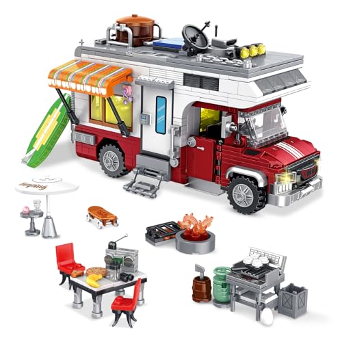 TOY PLAYER Ferien Camper Van Bausatz, Kreativer RV-Camper Van Bausatz, für Erwachsene und Jungen und Mädchen im Alter von 8 bis 12 Jahren, kompatibel mit Lego (924 PCS) TOY PLAYER Ferien Camper Van Bausatz, Kreativer RV-Camper Van Bausatz, für Erwachsene und Jungen und Mädchen im Alter von 8 bis 12 Jahren, kompatibel mit Lego (924 PCS) von TOY PLAYER