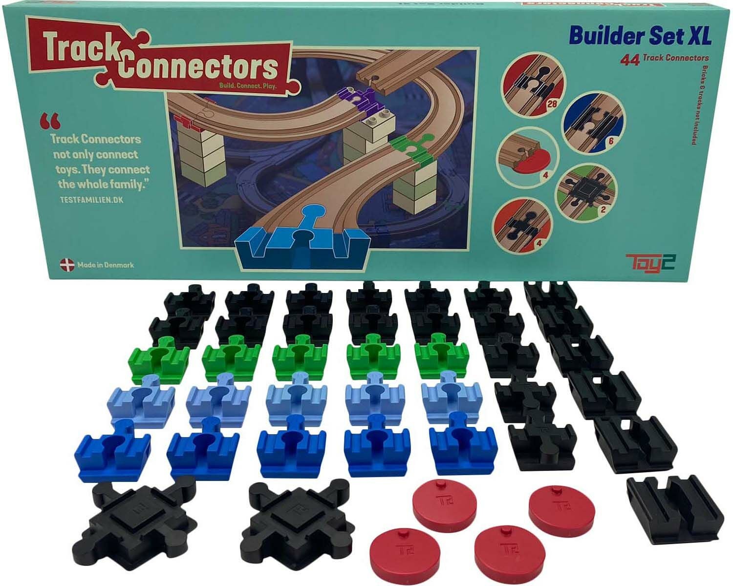 TOY2 Track Connector Builder Set XL Verbindungen, Mehrfarbig von TOY2 Track Connectors