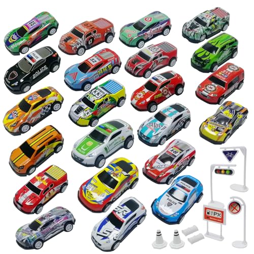 TOYABI Auto Spielzeug Set, Spielzeugautos Metall, 22 Stück Kleine Spielzeugauto mit 8 Straßensperre, Autos Zurückziehen Fahrzeuge, Weihnachten Geburtstag Geschenk für Kinder ab 3 4 5 6 7 8 Jahre TOYABI Auto Spielzeug Set, Spielzeugautos Metall, 22 Stück Kleine Spielzeugauto mit 8 Straßensperre, Autos Zurückziehen Fahrzeuge, Weihnachten Geburtstag Geschenk für Kinder ab 3 4 5 6 7 8 Jahre von TOYABI