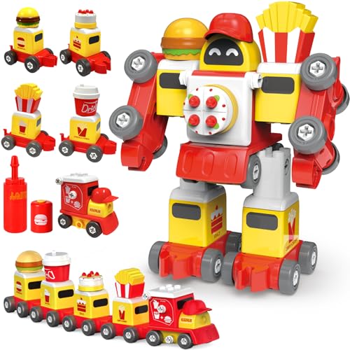 TOYABI Zug Spielzeug, 5 in 2 Frittenwagen, Cola-Wagen, Burger-Wagen, Kuchenwagen Switch and Go Transformers Spielzeug und Weihnachtszug, Geschenke für Jungen und Mädchen ab 3 4 5 6 Jahre TOYABI Zug Spielzeug, 5 in 2 Frittenwagen, Cola-Wagen, Burger-Wagen, Kuchenwagen Switch and Go Transformers Spielzeug und Weihnachtszug, Geschenke für Jungen und Mädchen ab 3 4 5 6 Jahre von TOYABI