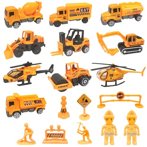 TOYABI Sandspielzeug, Baustellenfahrzeuge Kinder, 18-teiliges Spielzeug-Baufahrzeugset mit Kipper/Flugzeug/Absperrung usw., Druckguss-Legierungsfahrzeuge für Jungen & Mädchen ab 3 Jahren TOYABI Sandspielzeug, Baustellenfahrzeuge Kinder, 18-teiliges Spielzeug-Baufahrzeugset mit Kipper/Flugzeug/Absperrung usw., Druckguss-Legierungsfahrzeuge für Jungen & Mädchen ab 3 Jahren von TOYABI