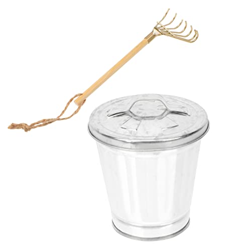TOYANDONA Mini-mülleimer für Den Schreibtisch Modisch Platzsparend Dekorativer Haushaltsmülleimer mit Goldener Schaufel für Jeden von TOYANDONA