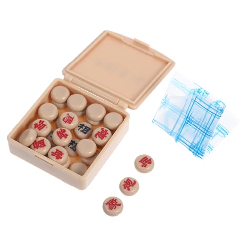 1 Satz Miniature Chinese Chess für Puppenhausdekoration Realistische Schachfiguren und Spielbrett Authentisches Zubehör für Miniaturräume und Kreative Szenen von TOYANDONA