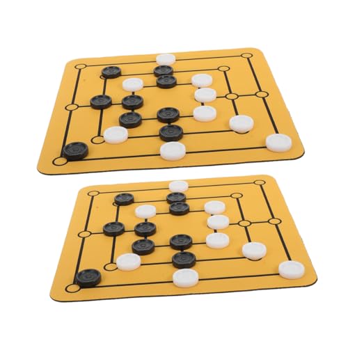 2 Satz Nine Men's Morris Spielset Tragbares Strategiespiel für Familienfeiern für Reisen Fördert Konzentration Geduld für Spannende von TOYANDONA