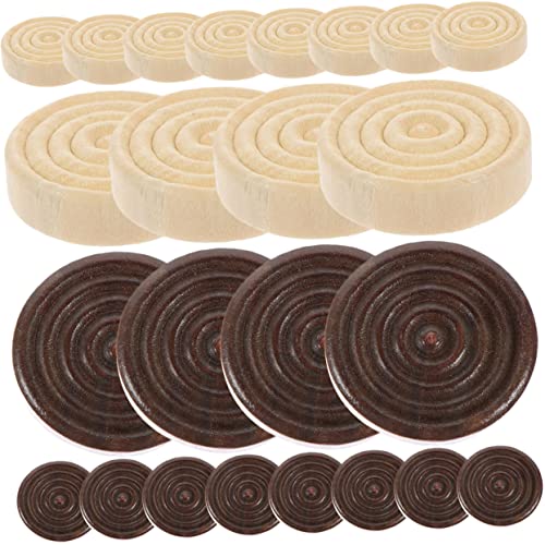 24Stücke Hölzerne Stücke Runde Schachfiguren für Brettspiele Robust und Langlebig für Erwachsene Holzfarbige und Dunkle Brauntöne von TOYANDONA