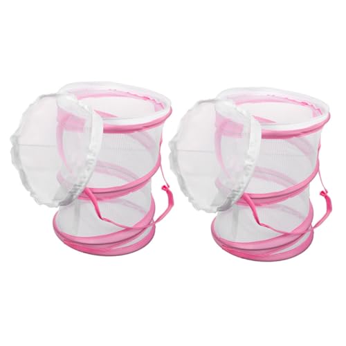 2St Insektenkäfig Vogelkäfig Insekten-Schmetterlings-Maschenkäfig Käferhaus hühner insektenhäuser sichtbares Schmetterlingshaus Maschennetz Insektenschutznetz Stoff Rosa TOYANDONA von TOYANDONA