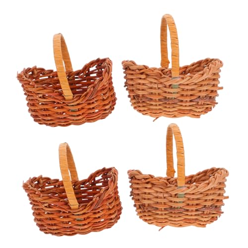 4 Stücke Dekorative Handgefertigte Kleine Körbe mit Griff für Puppenhaus Deko Kreative Spielaccessoires und Heimdekoration 4 Stücke Dekorative Handgefertigte Kleine Körbe mit Griff für Puppenhaus Deko Kreative Spielaccessoires und Heimdekoration von TOYANDONA