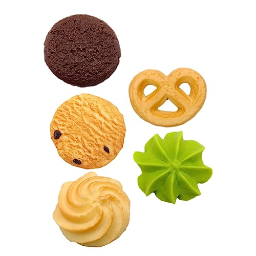 5St Simulierte Cookies Blech Keks Faux Food Ausstechform Kuchendekoration Backen plätzchen dekorieren Hausdekoration Cookie-Modell für die Anzeige simuliertes Essen Food-Modell PVC TOYANDONA von TOYANDONA