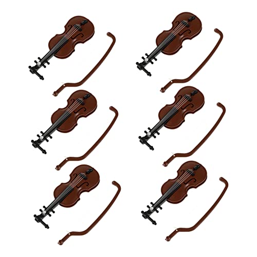 6st Puppenhaus-Geige Mini-landschaftsverzierungen Kleine Hausdekoration Zubehör Für Puppenhäuser Kleines Hauszubehör Mini-hausschmuck Miniatur-Outdoor-Tools Coffee Plastik TOYANDONA von TOYANDONA