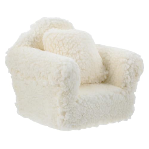 Puppenhaus Sofa Gepolstertes Einzelsofa mit Kissen für Puppenhaus Schlafzimmer oder Wohnzimmer Dekoration für Sammlung von TOYANDONA