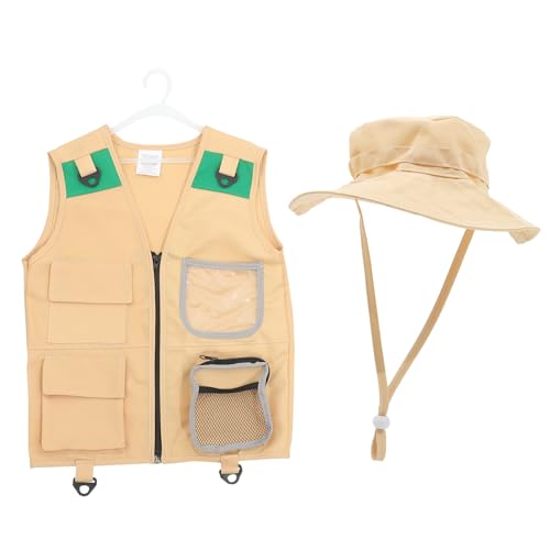TOYANDONA 1 Forscher Weste Cosplay Explorer Kleid Zubehör Entdecker-Cosplay-kostüm Für Explorer-Kleid-Accessoires Explorer-Performance-Requisiten Explorer-kostümversorgung Beige Stoff von TOYANDONA