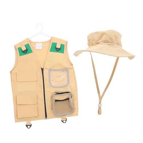 TOYANDONA 1 Forscher Weste Entdeckerkostüm Für Explorer-kostümversorgung Explorer-Kleid-Accessoires Entdecker-Cosplay-kostüm Für Rollenspiel-Explorer-westenanzug Stoff Beige von TOYANDONA