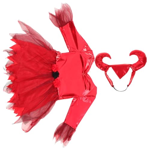 TOYANDONA Kostüm Für Jungen Und Mädchen Halloween-Kleid Teufel-inspiriert Leicht Zu Tragen Bühnenshow Partykleidung Mädchenkleid von TOYANDONA
