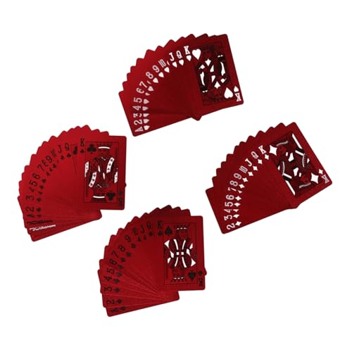 TOYANDONA 1 Kartenspielen Palmenkarten Kartenautomat Digitale Karte Spielkartendeck rosa Spielkarten winzig barzubehör kleine kartenspiele Brettspiel-Poker Pokerkarten- Plastik rot von TOYANDONA